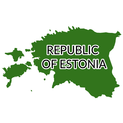 エストニア共和国無料フリーイラスト｜英語(緑)